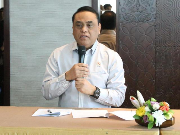 Menteri Syafruddin saat jumpa pers seusai Rapat Koordinasi Penyampaian Rincian Penetapan Kebutuhan Formasi PNS dan Persiapan Pengadaan CPNS Tahun 2018 di Komplek Bidakara, Jakarta, Kamis (06/09).