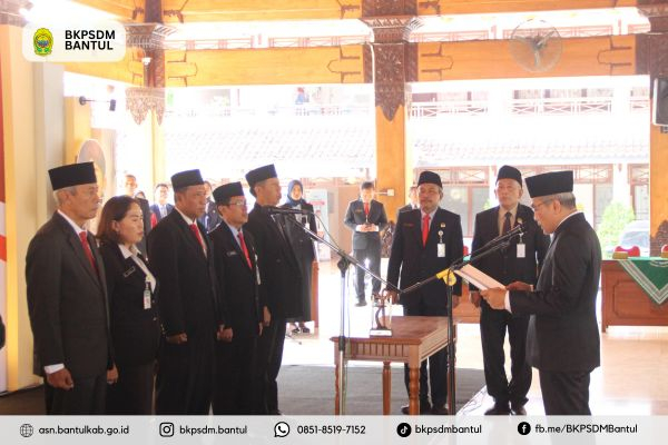 Pelaksanaan Pelantikan dan Pengambilan Sumpah/Janji Jabatan Pimpinan Tinggi Pratama di Lingkungan Pemkab Bantul