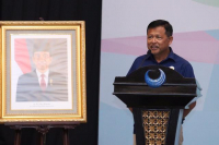 Sekretaris Kementerian PANRB Dwi Wahyu Atmaji saat membuka Rakor Pengadaan CPNS Tahun 2018 di Hotel Bidakara, Jakarta, Kamis (06/09).