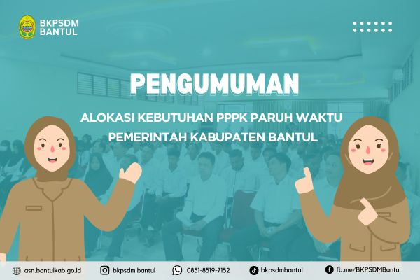 Alokasi Kebutuhan PPPK Paruh Waktu Pemerintah Kabupaten Bantul Tahun 2025
