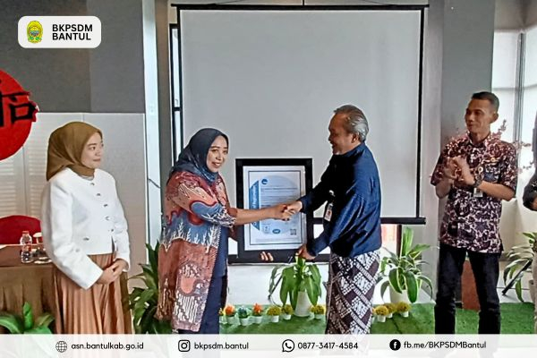 Penerimaan Sertifikat ISO/IEC 27001:2022 untuk BKPSDM Kabupaten Bantul